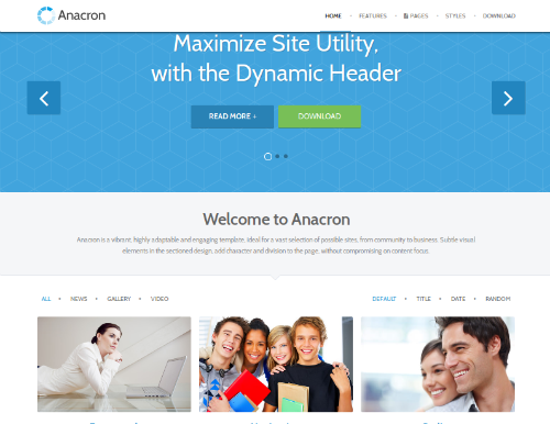 RT Anacron - шаблон портфолио Joomla